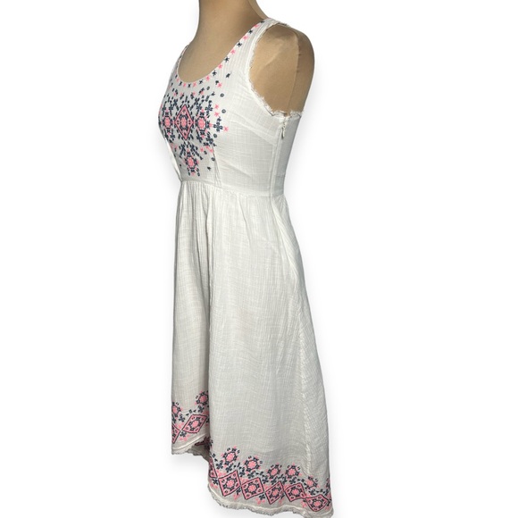 Anthropologie Holding Horses needlepoint embroidered cotton high low dress 2 - Picture 7 of 15